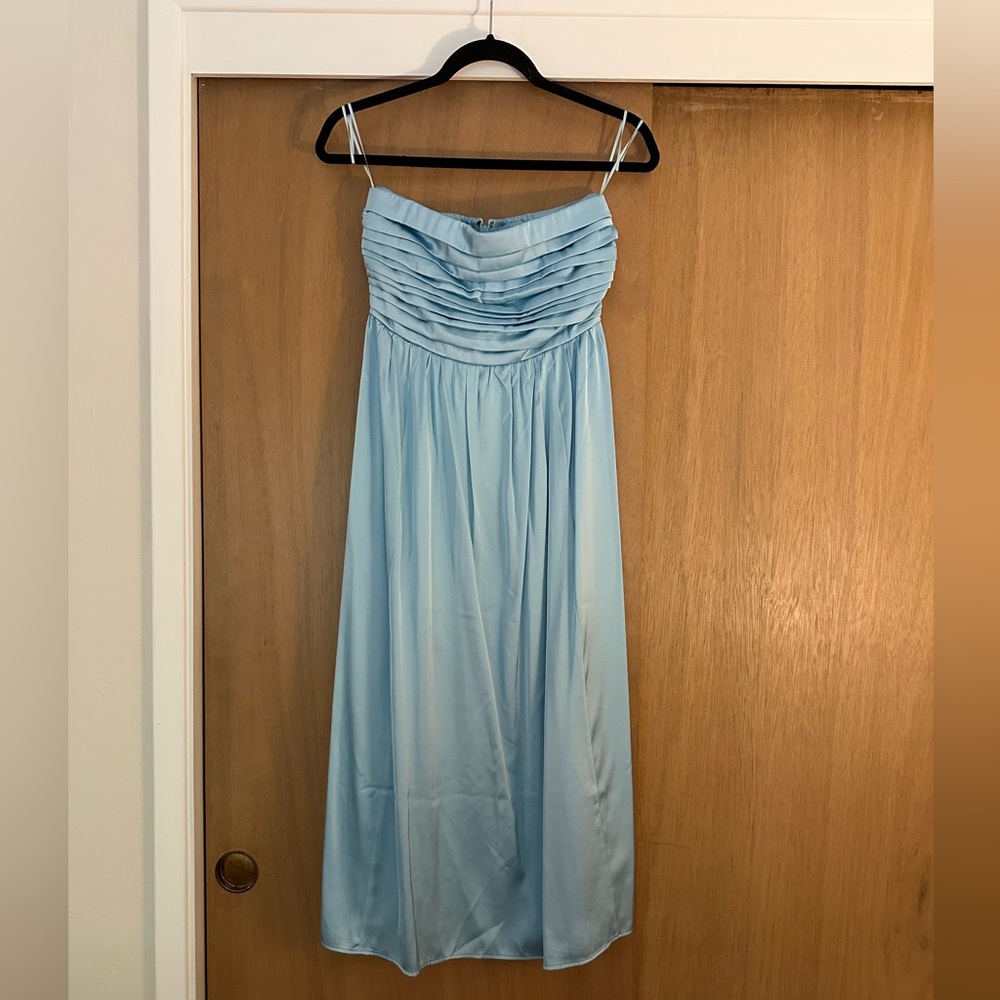 Abercrombie & Fitch Blue Babydoll Midi Dress